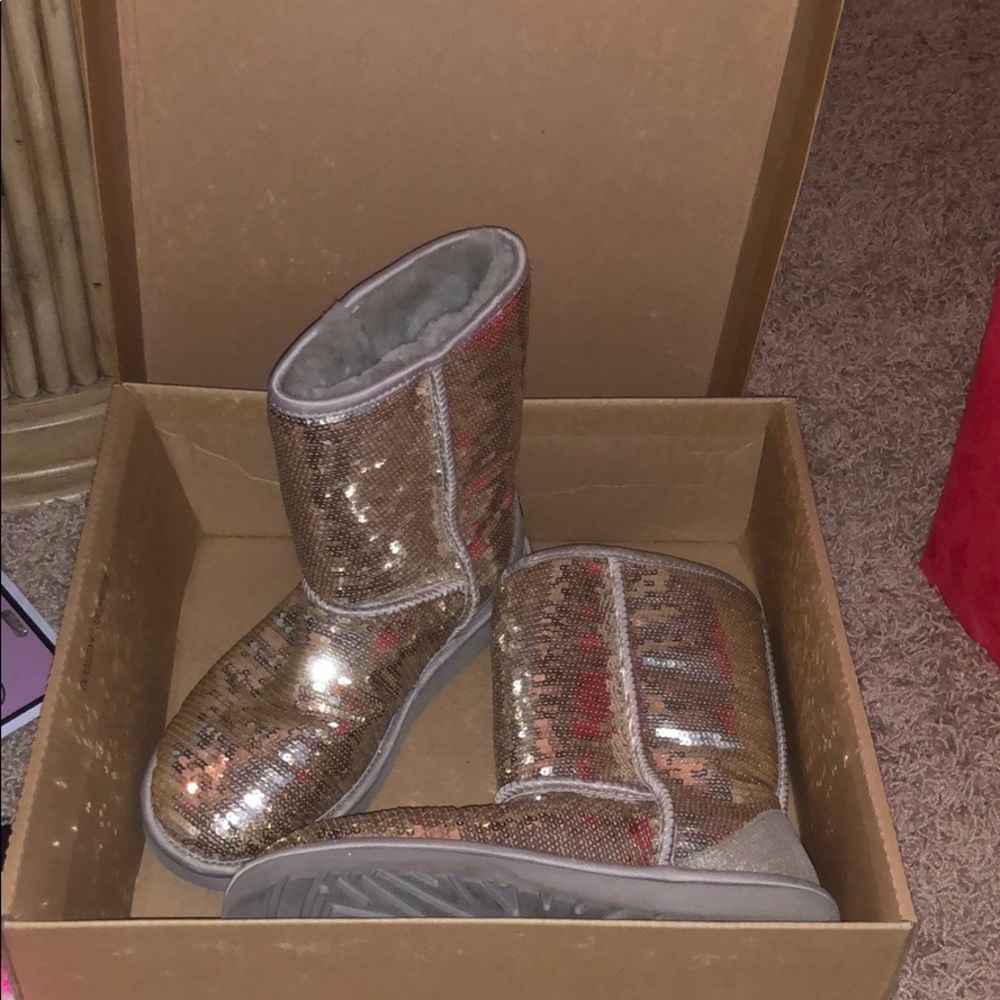 Silver sequin UGG boots